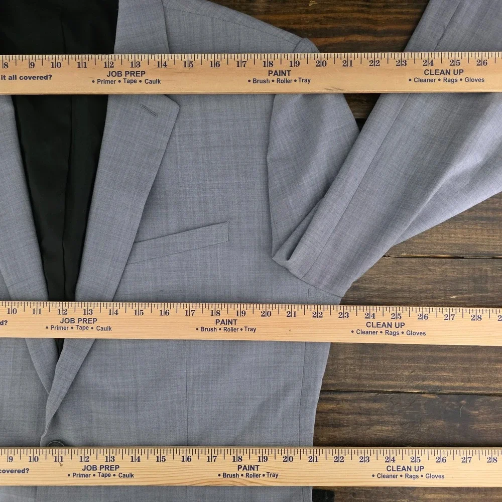 Express Men's Sport Coat Blazer Gray Stretch+ Machine Washable Extra Slim‎ 46R